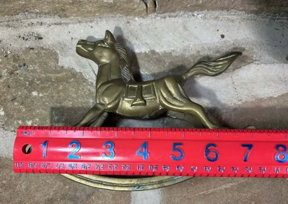 Vintage Brass Rocking Horse nice patina 7”